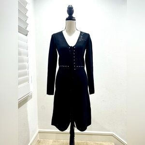 Vince fringe Black Dress with Studs